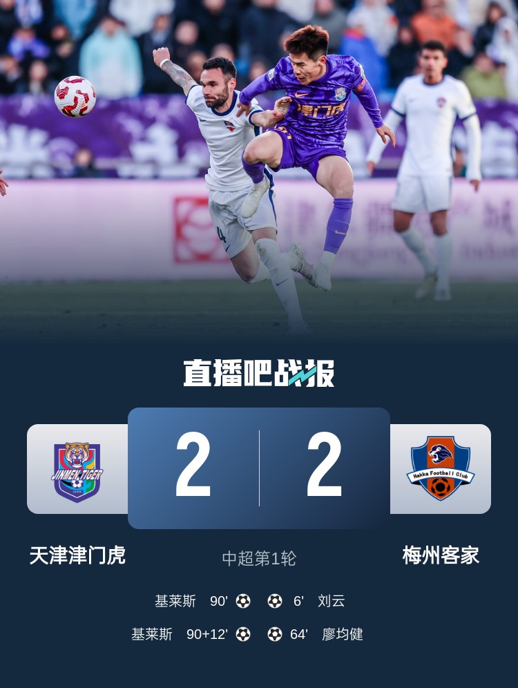 和風(fēng)勁吹！今日下午中超4場比賽全部以平局收場